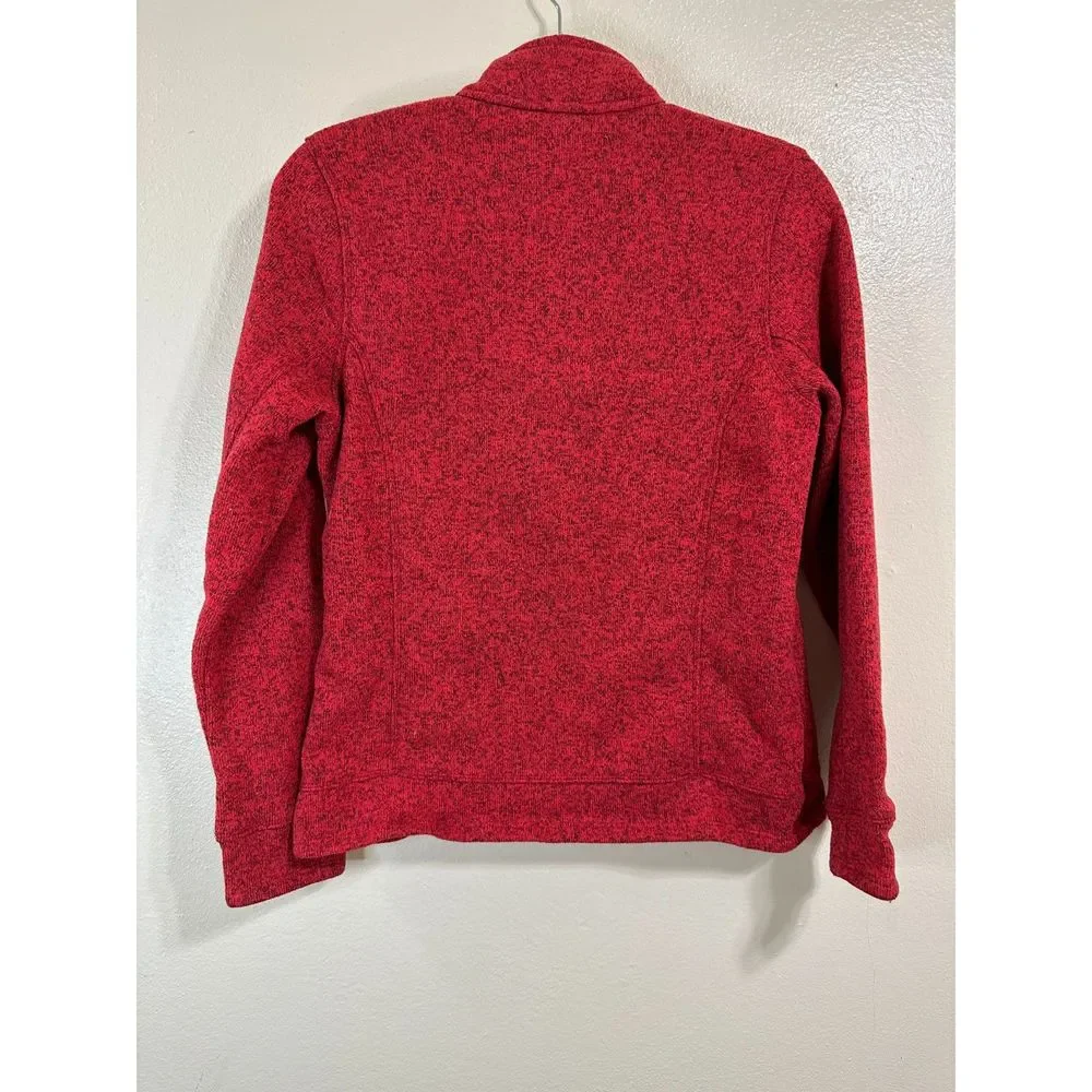 Land's End Women's 1/4 Zip Red Marled Pullover Jacket, Size 6-8 - Picture 3 of 3
